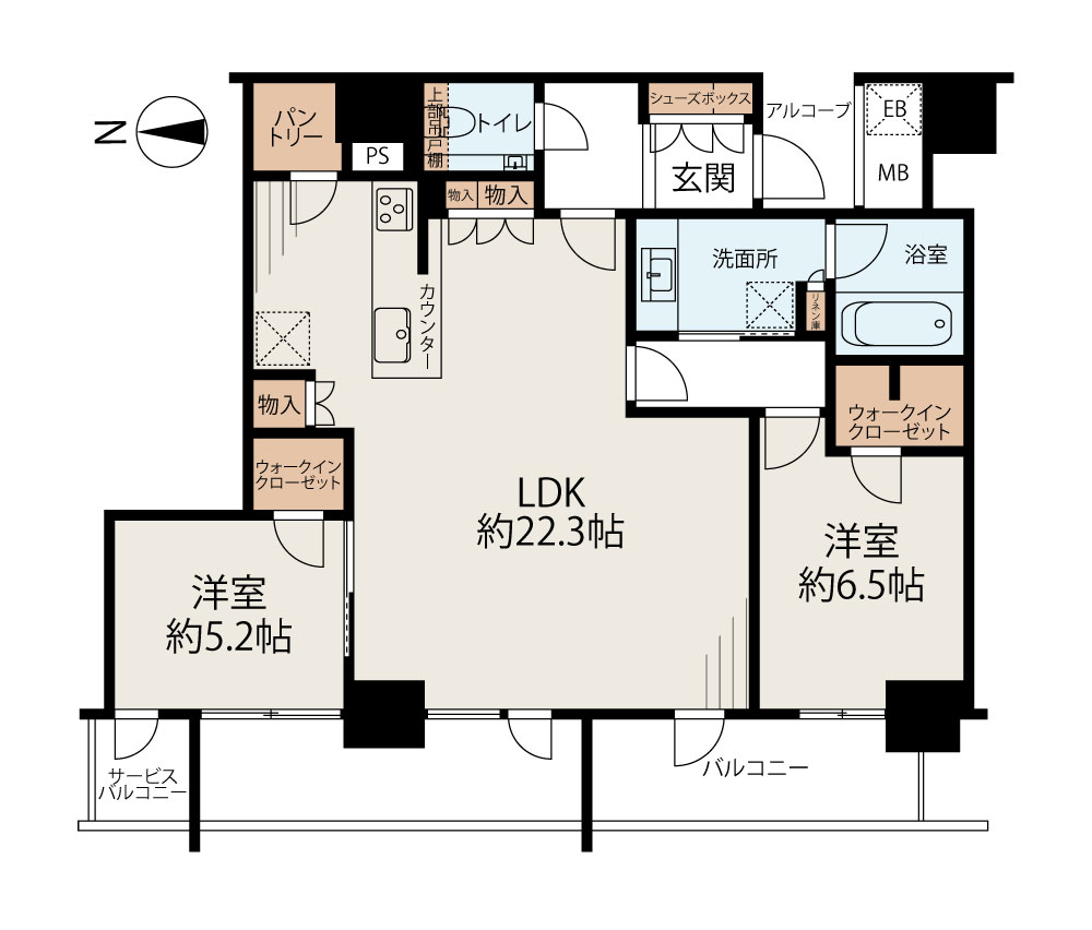 シエリアタワー大阪堀江 間取り図1