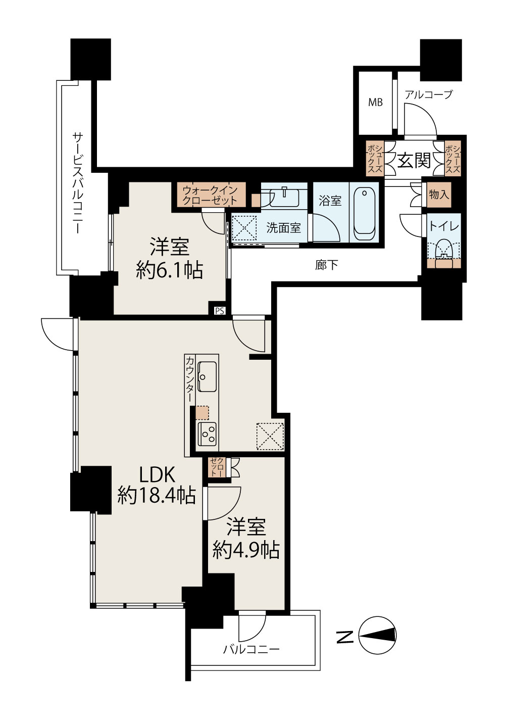 シエリアタワー大阪堀江 間取り図1