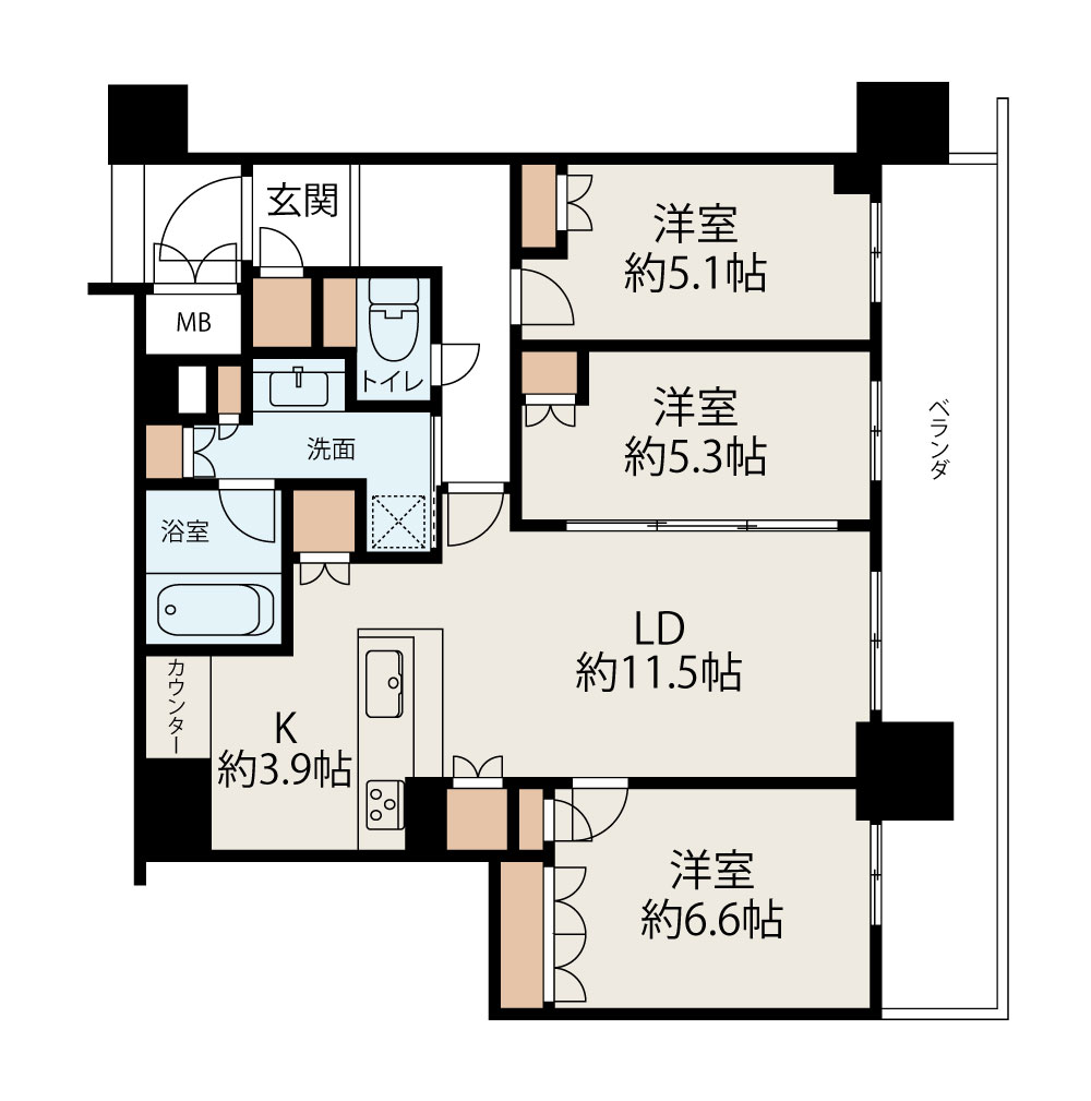ザ・ファインタワー梅田豊崎 間取り図1