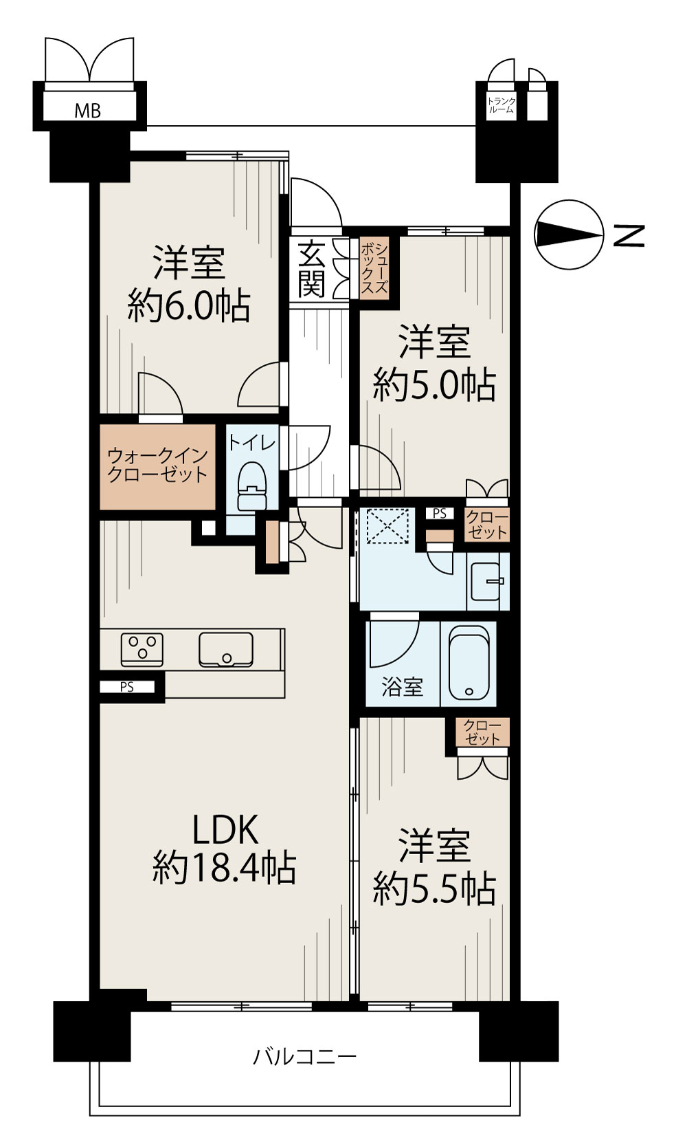 リバーガーデン四天王寺 間取り図1